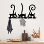 Wallity Hidden Cats Gancho de pared de metal negro